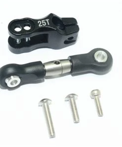 GPM Racing Black Aluminum 25T Servo Horn W/Stainless Steel Adjustable Linkage For UDR