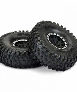 PRO-LINE Hyrax 1.9 G8 Tires On Impulse Black/Silver Beadlock Wheels (2)