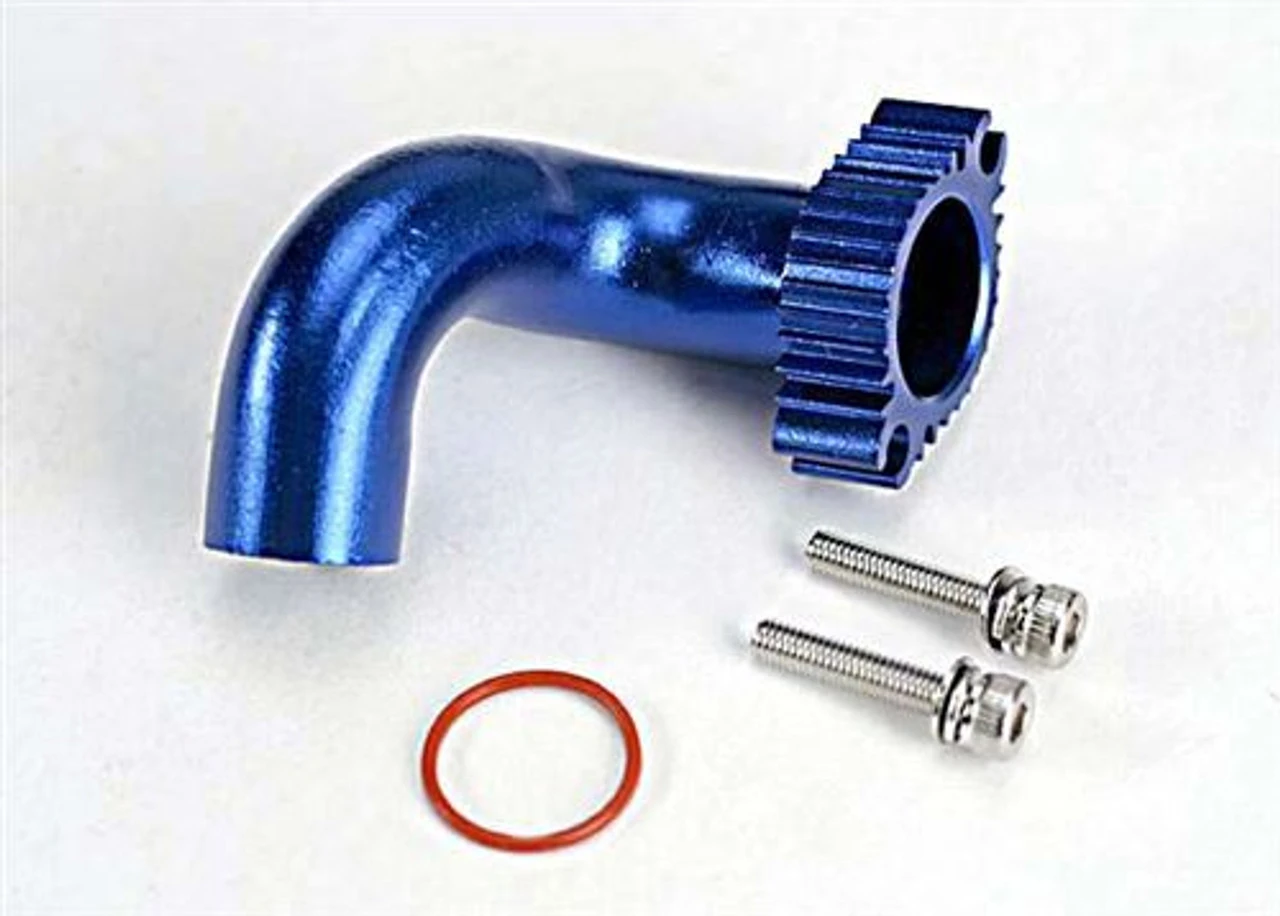 Traxxas Blue Aluminum Header For Rear Exhaust TRX 2.5 & 3.3 Engines