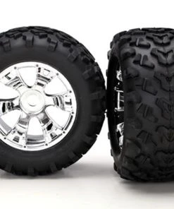 Traxxas Maxx 6.3" Tires & Geode Chrome Wheels W/17mm Splined Hex