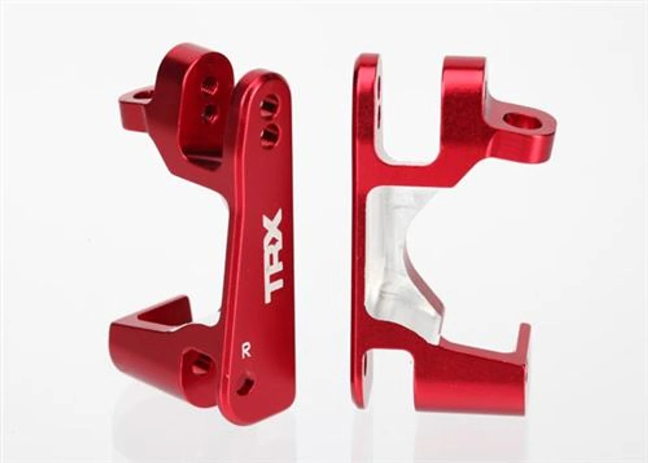 Traxxas Caster Blocks (c-hubs), 6061-T6 Aluminum, Left & Right (red-anodized)